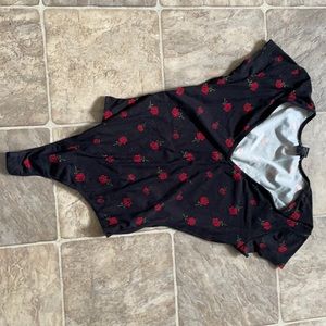Rue 21 bodysuit. Black with flowers.